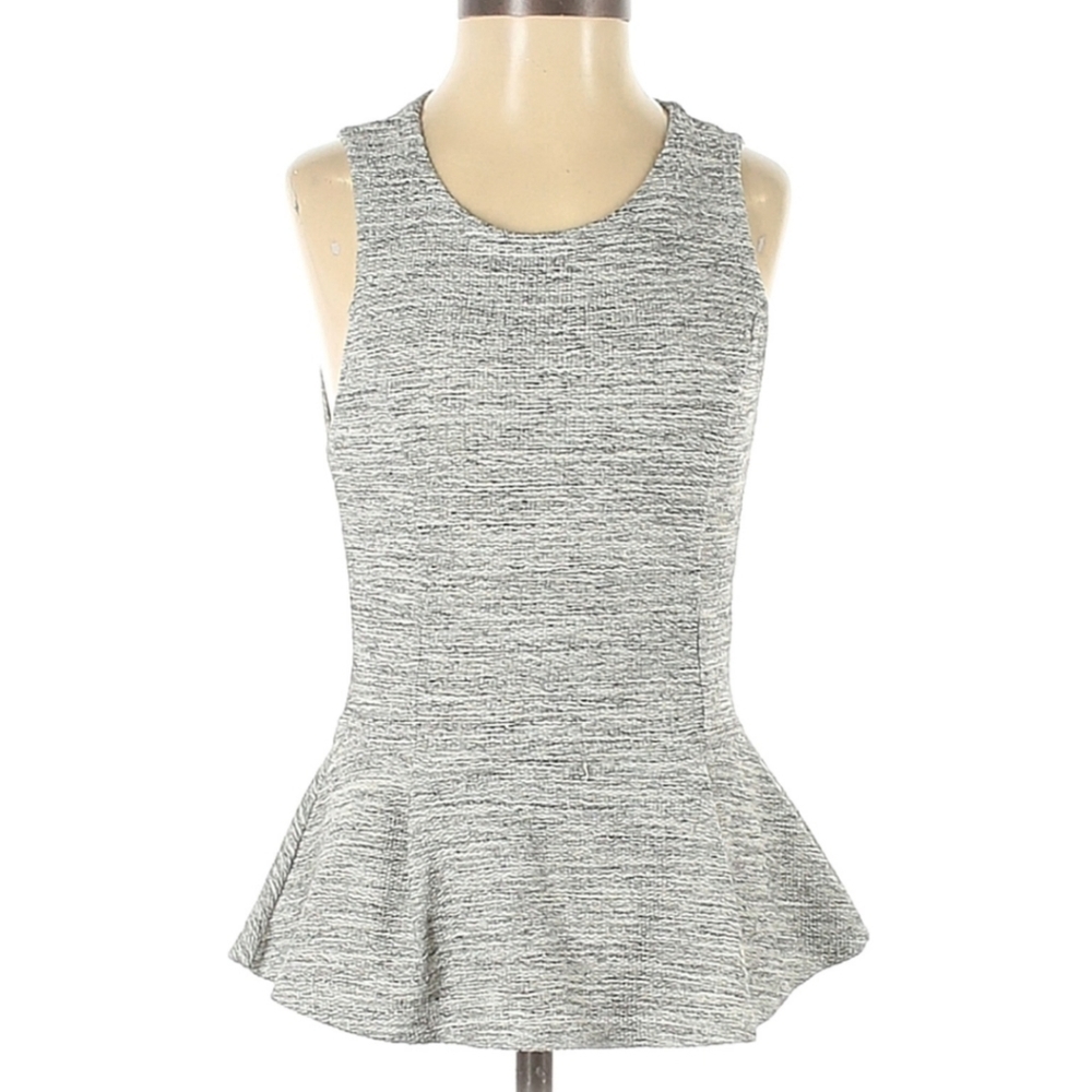 TOPSHOP GRAY SLEEVELESS BLOUSE, SIZE 2